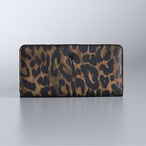 New! Simply Vera Vera Wang Vivian Medium Brown Leopard Wallet